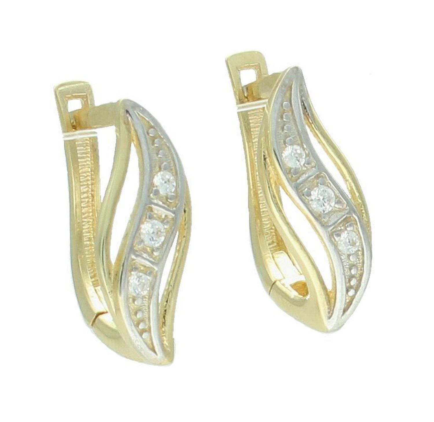 Kolczyki złote z cyrkonią próba 375, KL 6196 375.jpg